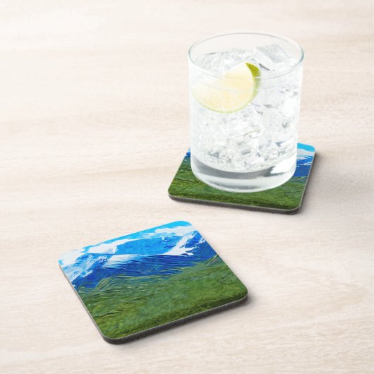 Bergen en Sky op Denali Alaska Abstract Onderzetter (Rechterzijde)