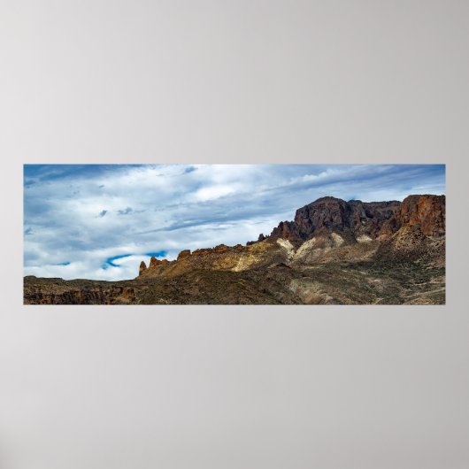 Bergen en steppe patagonia landschap poster (Voorkant)