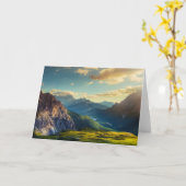 Bergen en Vallei bij Zonsondergang Kaart (Gele Bloem)