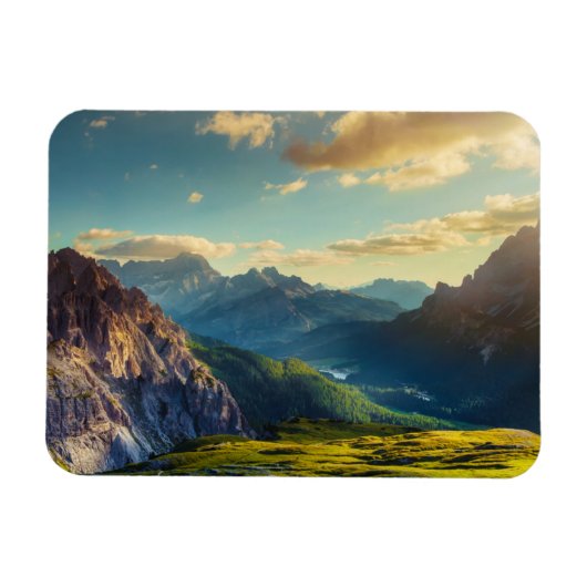 Bergen en Valley op Sunset Magneet (Horizontaal)