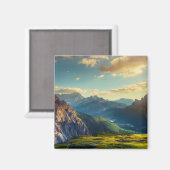 Bergen en Valley op Sunset Magneet (Voorkant / Achterkant)