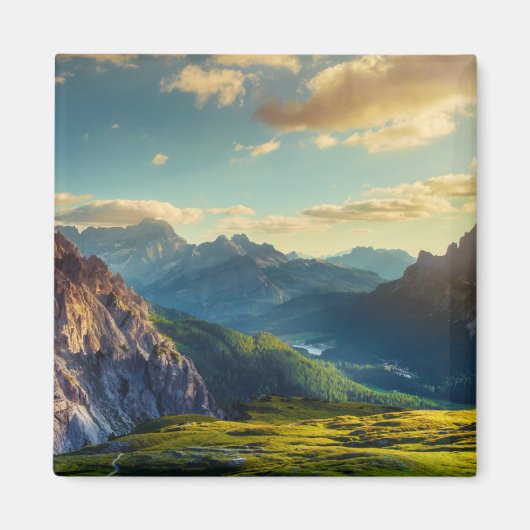 Bergen en Valley op Sunset Magneet (Voorkant)