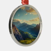 Bergen en Valley op Sunset Metalen Ornament (Rechts)