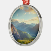 Bergen en Valley op Sunset Metalen Ornament (Links)