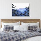 Bergen en vlassoorten, Nieuw-Zeeland pop-art Canvas Afdruk (Insitu (Slaapkamer))