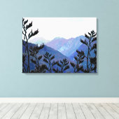 Bergen en vlassoorten, Nieuw-Zeeland pop-art Canvas Afdruk (Insitu (Houten vloer))