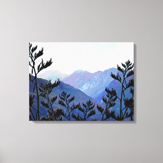 Bergen en vlassoorten, Nieuw-Zeeland pop-art Canvas Afdruk (Voorkant)