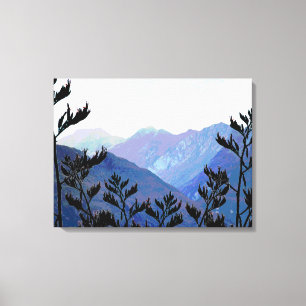 Bergen en vlassoorten, Nieuw-Zeeland pop-art Canvas Afdruk