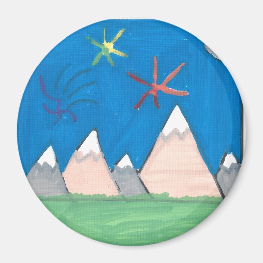 Bergen en Vuurwerk Magneet (Voorkant)
