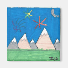 Bergen en Vuurwerk  Magneet