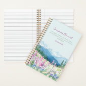 Bergen en weiden Blauw & Paarse Schrift Notitieboek (Binnen)