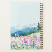 Bergen en weiden Blauw & Paarse Schrift Notitieboek (Achterkant)