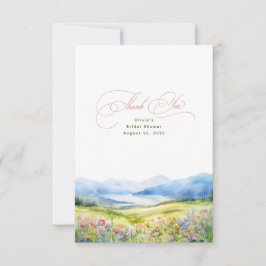 Bergen en Wildbloemen Dank u Bedankkaart