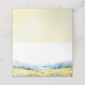 Bergen en wilde bloemen Elegante bruiloft Plaatskaartje (Buitenkant ongevouwen)