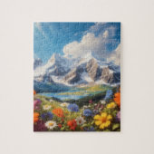 Bergen en wilde bloemen legpuzzel (Verticaal)
