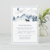 Bergen en Wolf kerstparty Kaart (Staand voorkant)