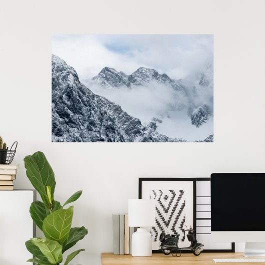 Bergen en wolken poster (Thuiskantoor)