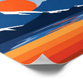 Bergen en zon muur kunst in felle kleuren poster (Hoek)