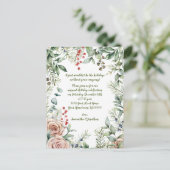 Bergen, Eucalyptus, Pine, Rozen kerstfeest Uitnodiging Briefkaart (Staand voorkant)