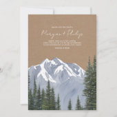 Bergen Evergreen Cardstock Wedding Kaart (Voorkant)