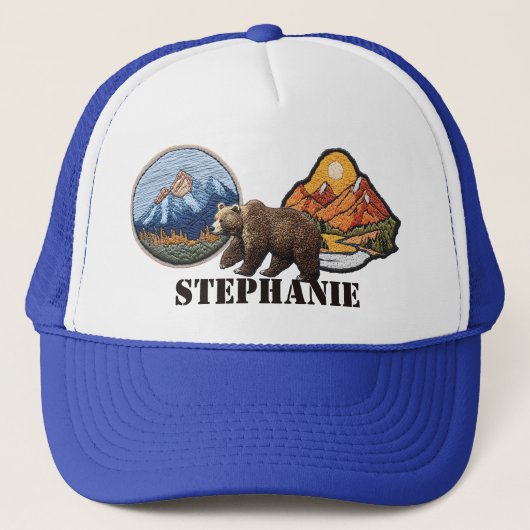 Bergen Faux Patches Beer Gepersonaliseerde Gift Trucker Pet (Voorkant)