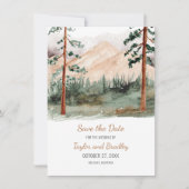 bergen Fog Spruce Pine Trees Rustic Save The Date (Voorkant)