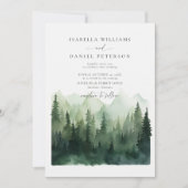 Bergen Forest Scene Rustieke Outdoor Wedding Kaart (Voorkant)