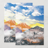 Bergen (fotomontage) 1 bedankkaart (Voorkant / Achterkant)