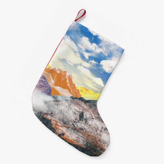 Bergen (fotomontage) 1 kleine kerstsok (Voorkant (Hangend))