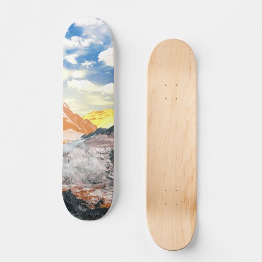Bergen (fotomontage) 1 persoonlijk skateboard (Voorkant)