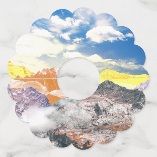 Bergen (fotomontage) 1 wijnglaslabel (Voorkant)