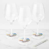 Bergen (fotomontage) 1 wijnglaslabel (Set)