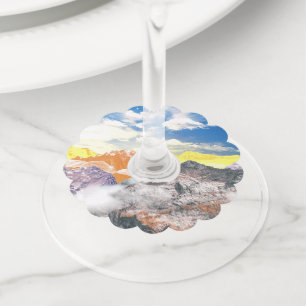 Bergen (fotomontage) 1 wijnglaslabel