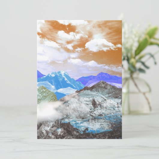 Bergen (fotomontage) 2 bedankkaart (Staand voorkant)