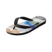 Bergen (fotomontage) 2 kinder teenslippers (Schuin)