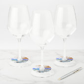 Bergen (fotomontage) 2 wijnglaslabel (Set)