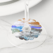 Bergen (fotomontage) 2 wijnglaslabel (Dichtbij)