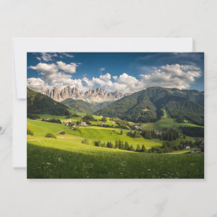 Bergen Funes Valley, Dolomites, Italië Bedankkaart
