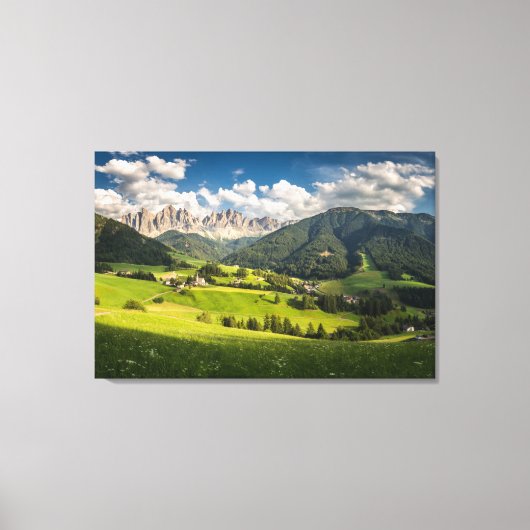 Bergen | Funes Valley, Dolomites, Italië Canvas Afdruk (Voorkant)