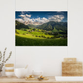 Bergen | Funes Valley, Dolomites, Italië Poster (Keuken)