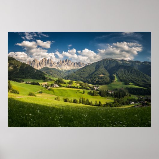 Bergen | Funes Valley, Dolomites, Italië Poster (Voorkant)