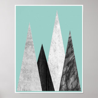 Bergen, geometrische, scandinavische posters afdru