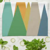 Bergen groen blauw Sinaasappel midden eeuw modern Theedoek (Gevouwen)