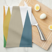 Bergen groen blauw Sinaasappel midden eeuw modern Theedoek (Quarter Fold)