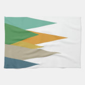 Bergen groen blauw Sinaasappel midden eeuw modern Theedoek (Horizontaal)