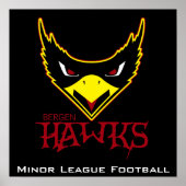 Bergen Hawks Black ML Poster (Voorkant)