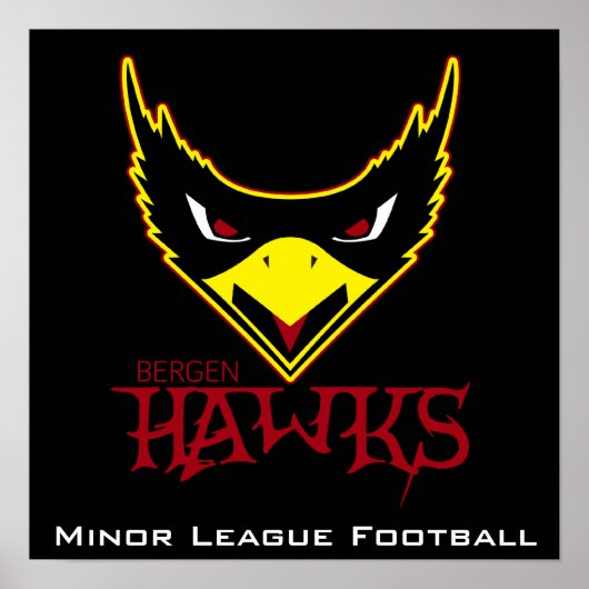 Bergen Hawks Black ML Poster (Voorkant)