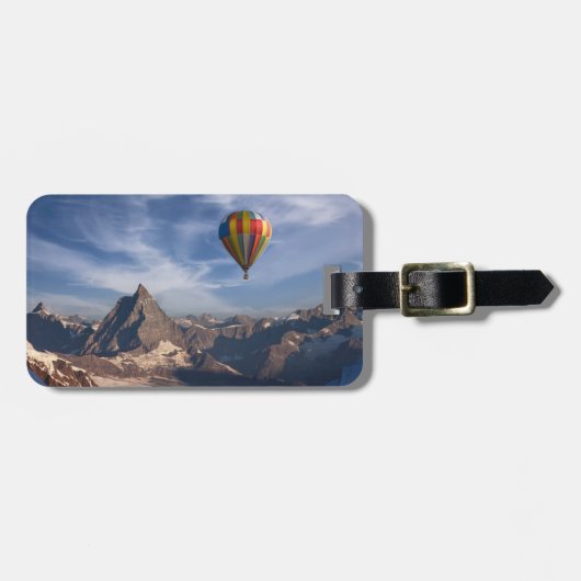 Bergen | Heet Air Ballon Matterhorn Swiss Alps Bagagelabel (Voorkant horizontaal)