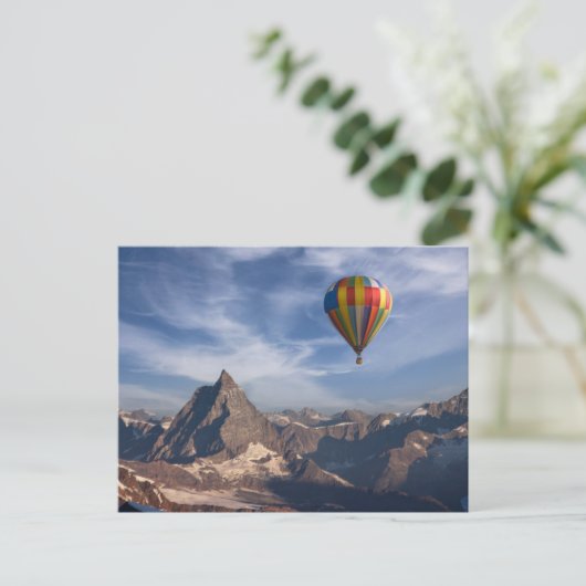 Bergen | Heet Air Ballon Matterhorn Swiss Alps Briefkaart (Staand voorkant)