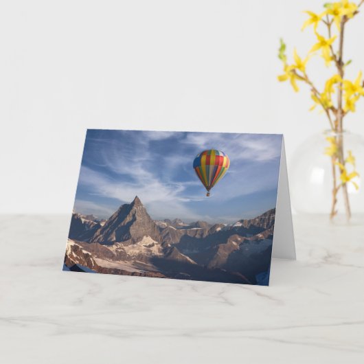 Bergen | Heet Air Ballon Matterhorn Swiss Alps Kaart (Gele Bloem)